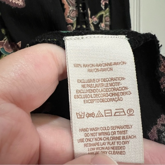 Free People Just The Two of Us Floral Long Sleeve Flowy Boho Tunic Blouse R7 - Picture 7 of 7